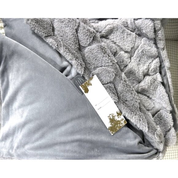 Aviva Stanoff Blanket 2 Pillow Set, Granite Grey Brick Design, Super Soft, MSRP - Picture 3 of 10